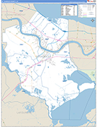 St. Charles County Wall Map Basic Style